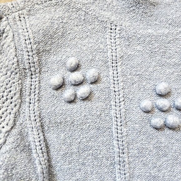 LC By Lauren Conrad  Crochet Sweater Sz S Shimmer Threading Scallop Neck - Picture 4 of 5